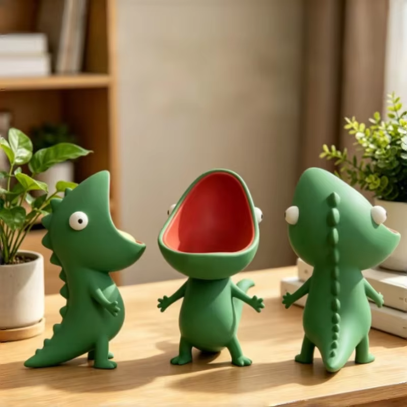 Resin Lizard Storage Holder, Cute Lizard Soap Dish & Key Tray, Hand-Painted Desktop Ornament