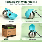 280ml 2 in 1 Pet Travel Water Bottle Stainless Steel Pet Water Dispenser