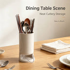 Stylish Utensil Holder with Removable Drain Tray, Kitchen Countertop Chopstick Cutlery Drying Storage Caddy