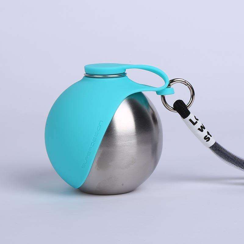 280ml 2 in 1 Pet Travel Water Bottle Stainless Steel Pet Water Dispenser