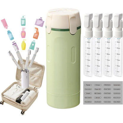 4-in-1 Refillable Plastic Travel Bottle Leak Proof Toiletry Container for Shampoo Lotion Luxury Durable